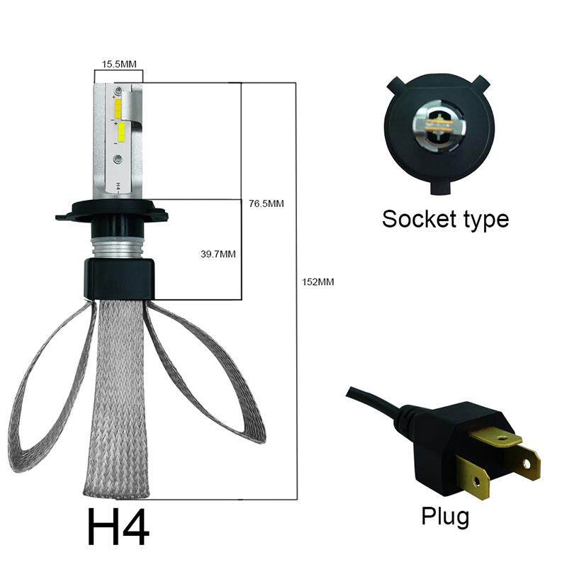 OEM 1 H4 Xe Đèn Pha LED 12 V 60 W 9600lm Siêu Sáng Ô Tô Đèn Sương Mù Cắm ô tô Đèn Pha 3 Nhiệt Độ Màu Autormotive Đầu Đèn (H4/9003/HB2 HI/LO)