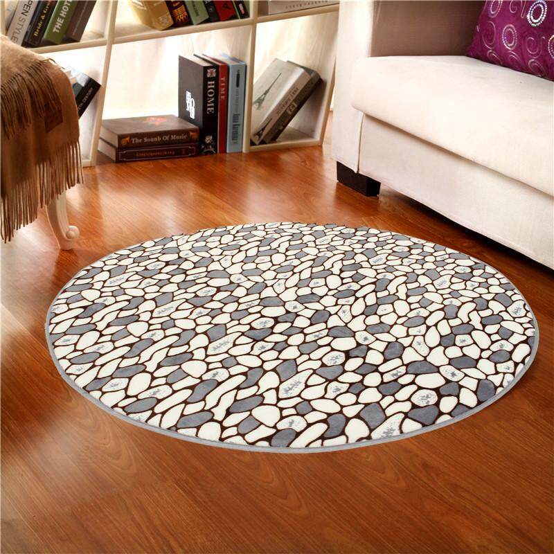 Bathroom Bedroom Square Floor Shower Mat Grey Stone - intl