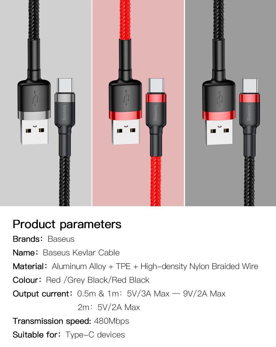 Cáp Baseus Kevlar USB Type C HSHOP HSHOP365 1m aa