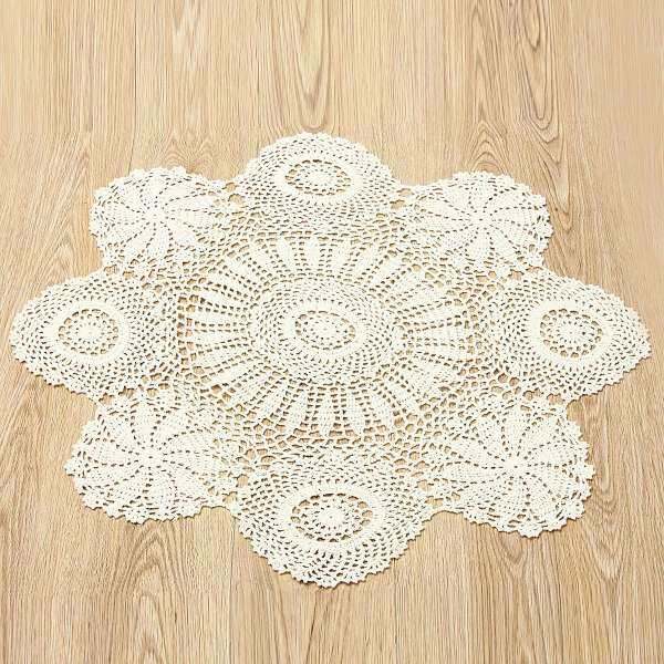 Áo croptop Phối Ren Doily Placemat Bàn Thảm Vải Sợi Bông Tròn 70 cm