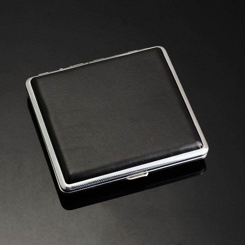 Dragon Classic Leather & Alloy Case Box Metal Holder Container For Lighter Black
