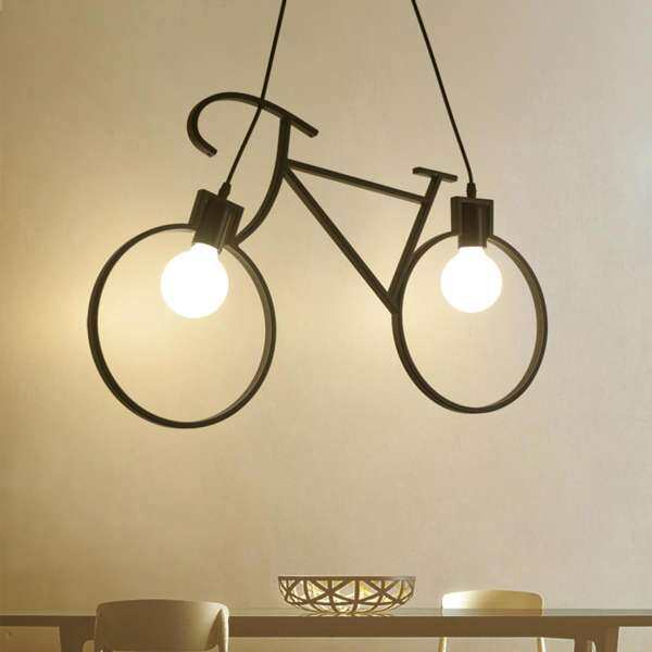 Modern Industrial Iron Bicycle Chandelier Loft Ceiling Light Children Bedroom