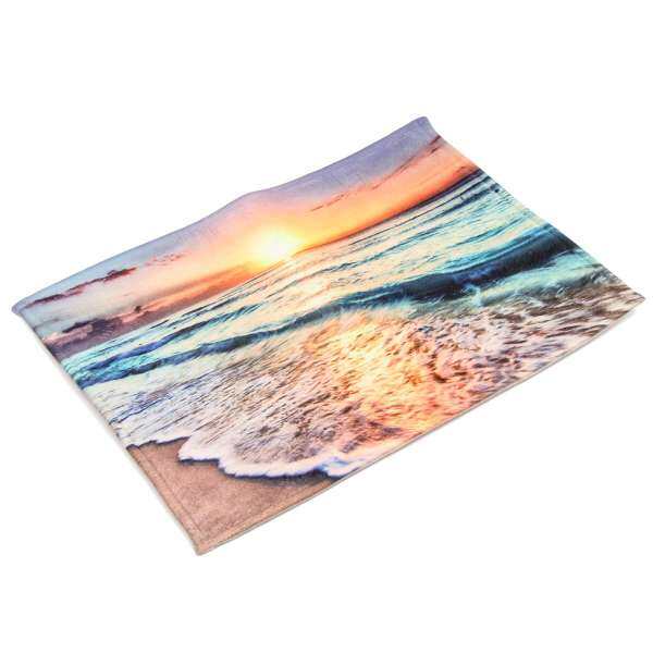 (photo)Ocean Nautical Coastal Beach Sunset Bathroom Fabric Shower Curtain Set With hook#Mat - intl