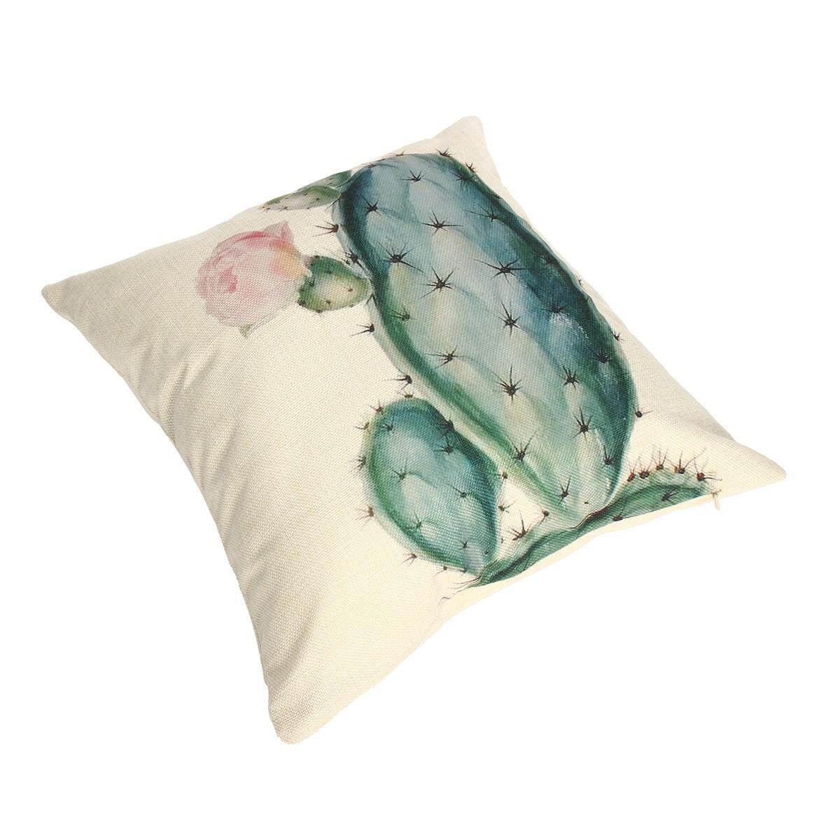 Cactus Plants Green Succulent Square Linen Pillow Case Cushion Cover Sofa Decor # 5