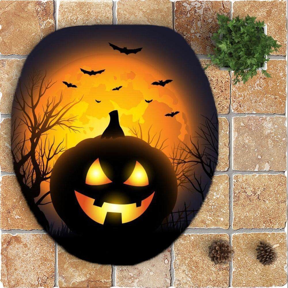 3 cái Bí Ngô Halloween Nhà Tắm Chống Trơn Trượt Thảm Trải Thảm Nắp Bồn Cầu Bao Bác Sĩ