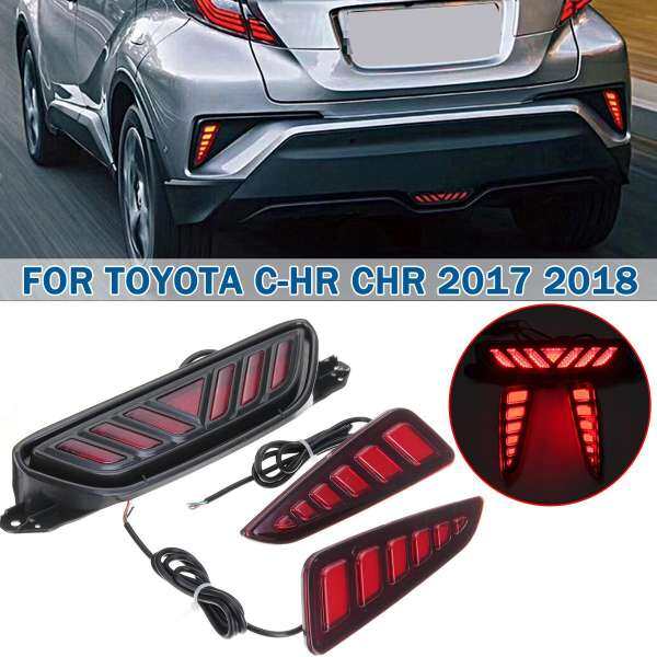 3 Phía Sau Đèn LED Sương Mù Đèn Phanh Cho Xe TOYOTA C-HR CHR Trang Trí Cảnh Báo Đèn