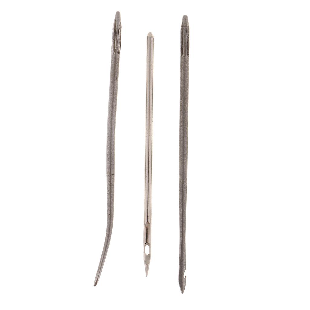 Loviver 14Pcs/set Needles Copper Handle Sewing Awl Hand Stitcher Shoe Repairing Tool