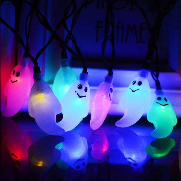 OBBB 30 Đèn LED Ma Hình Dây Đèn Trang Trí Halloween Đèn Sáng Nhiều Màu Sắc