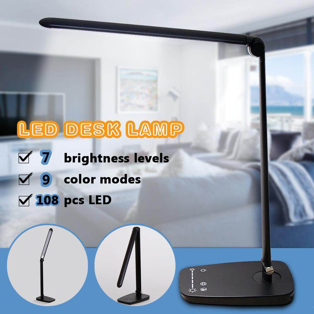 Dimmable LED Desk Lamp 9 Color Modes 7 Brightness Levels Table Lamp For Office Study Bedroom