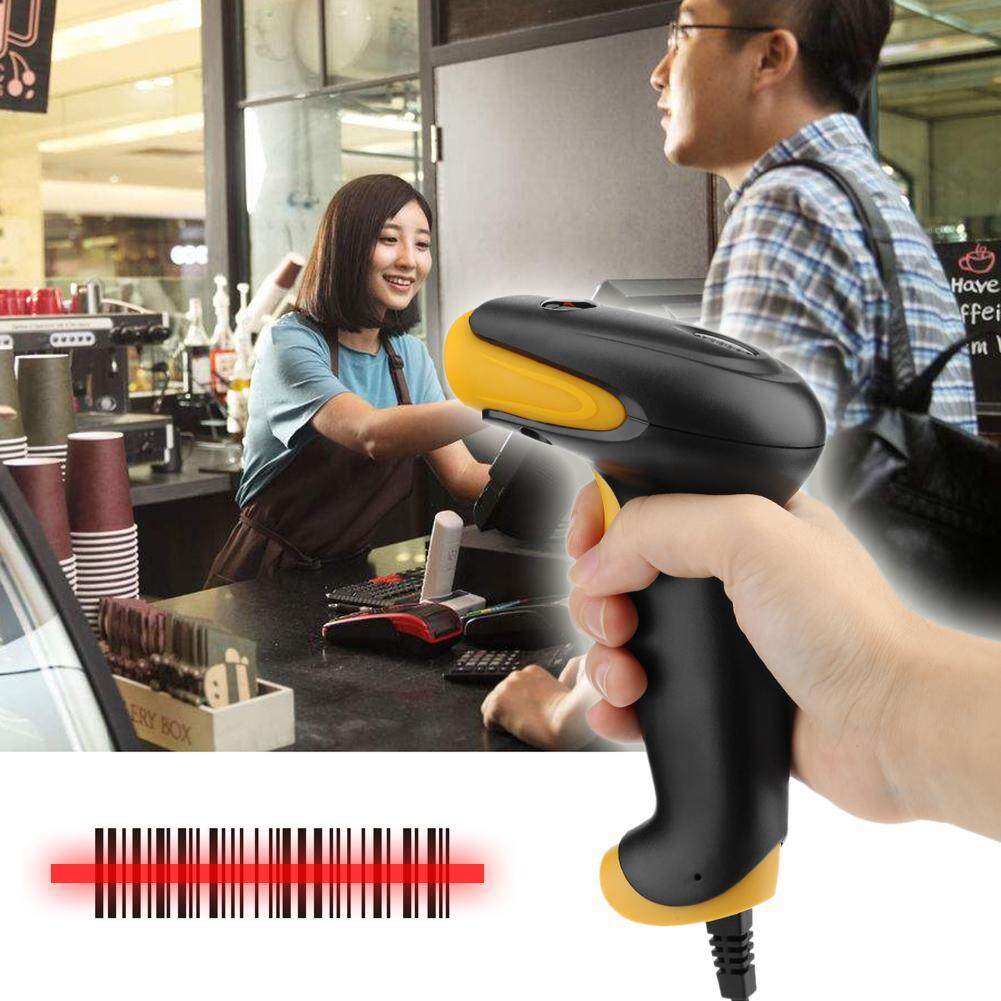 Auto Induction Laser Barcode Scanner Wired 1D Bar Code Reader Scanning(Black)(Black)