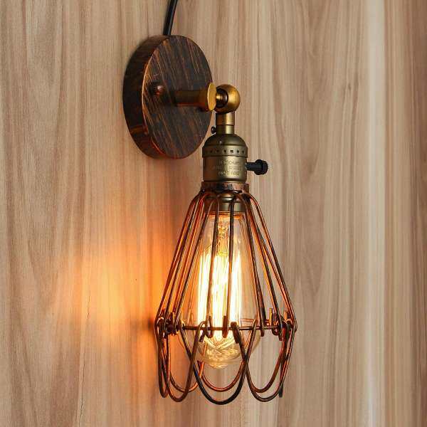 E27 Loft Metal Retro Vintage Rustic Sconce Wall Fixture Light Edsion Lamp Bulb - intl