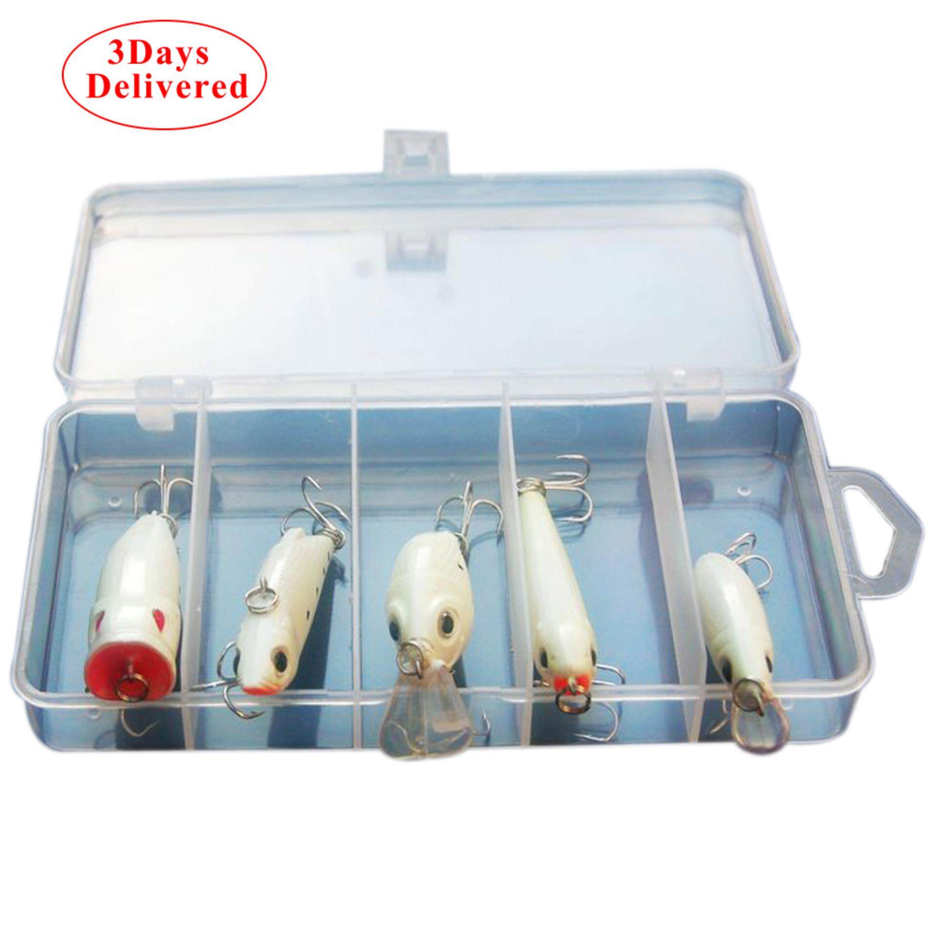 Fast Delivered within 3 DAYS + Free Shipping Night Fishing Bait Kit Luminous Popper Crank Minnow Pencil Glow Lure (MY)