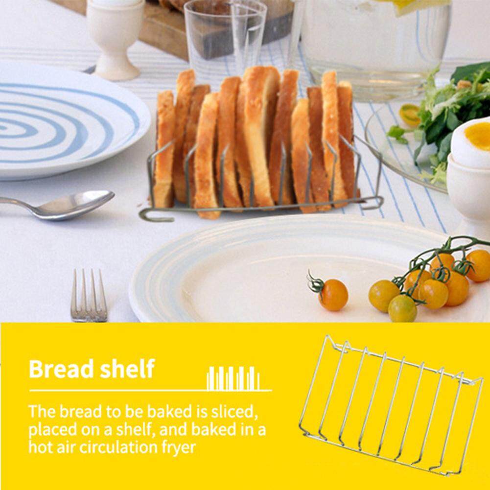 6PCS Home Air Fryer Set Kitchen Tool with Baking Basket Pizza Plate Bread Shelf Skewer Rack Pot Holder Pot Pad Specification:7 inches