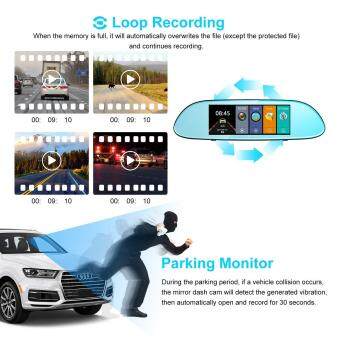 TM niceEshop Car Camera Video Recorder,1080P HD Front and Rear Dual Lens Touch Driving Recorder Night Vision Car DVR Parking Camera Recorder Dash Cam with 7.0 Inch Screen