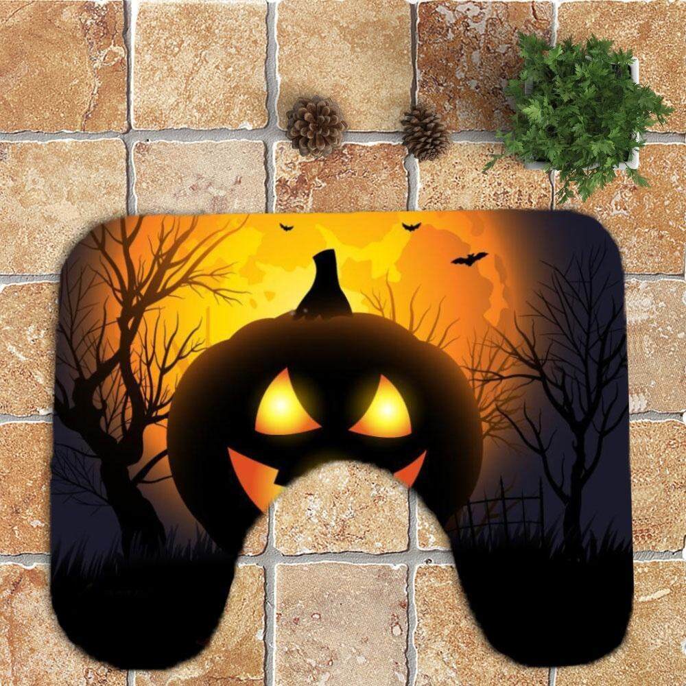 3 cái Bí Ngô Halloween Nhà Tắm Chống Trơn Trượt Thảm Trải Thảm Nắp Bồn Cầu Bao Bác Sĩ