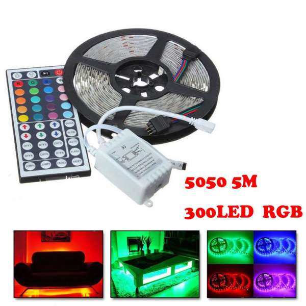 JY 5 M RGB 5050 300 Dây ĐÈN LED ánh sáng SMD 44 Phím Điều Khiển Từ Xa Đầy Đủ Bộ