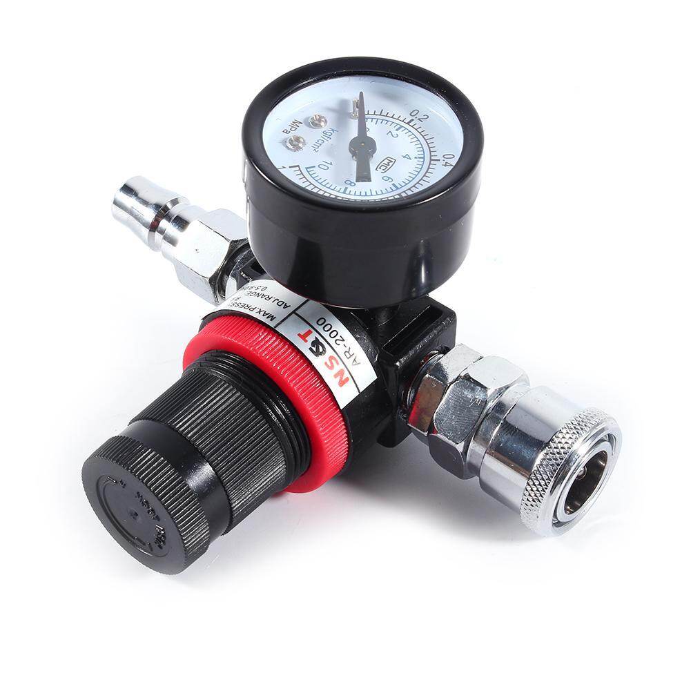 1/4" Air Pressure Regulator Gauge Regulating Valve Compressor For Spray