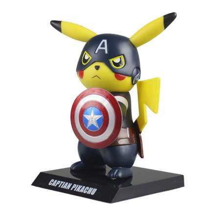 โปเกมอนโปเกมอน Pikachu Cos Deadpool สีแดง Edition หุ่นของเล่นรูปปั้น NB รายละเอียด