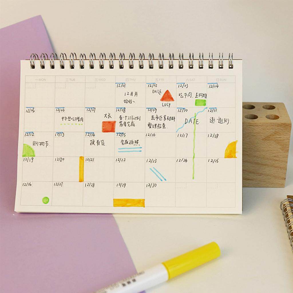 Planner Book Monthly Weekly Daily Agenda Schedule Blank Diary DIY Study Notebook - intl