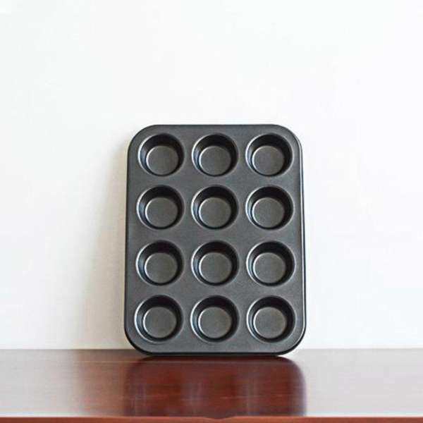 GETEK 12 Cups Mini Muffin Bun Cupcake Baking Bakeware Mould Tray Pan Kitchen