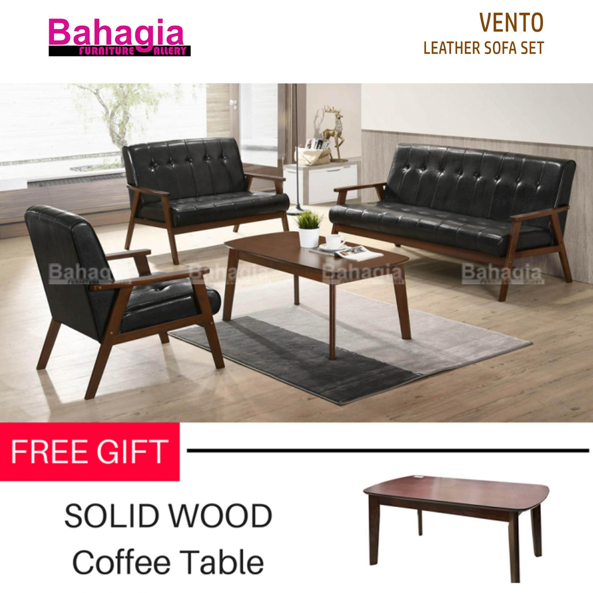 Free Coffee Table Sofa Set Bahagia Vento Black Bahagia Vento Black Sofa Set