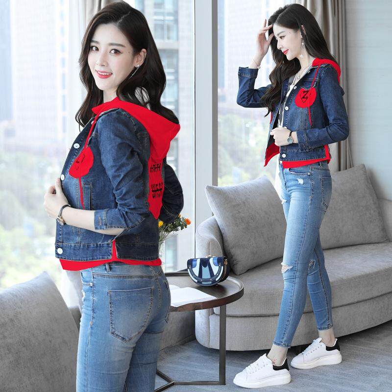 jeans hooded jacket women's