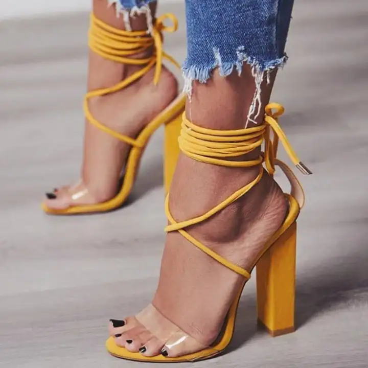 yellow gladiator sandals