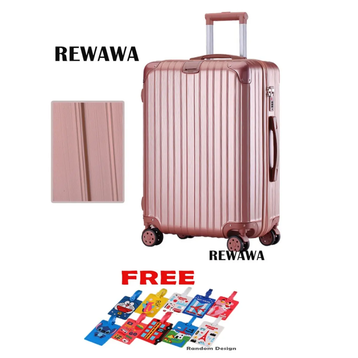 rose gold hard case luggage
