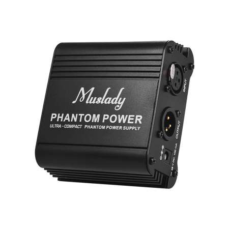 Muslady ULTRA - ไมโครโฟนขนาดเล็ก + 48 โวลต์ Phantom Power Supply พร้อม XLR Input  Output สำหรับคอนเดนเซอร์ไมโครโฟนสตูดิโอบันทึกเสียงเพลง