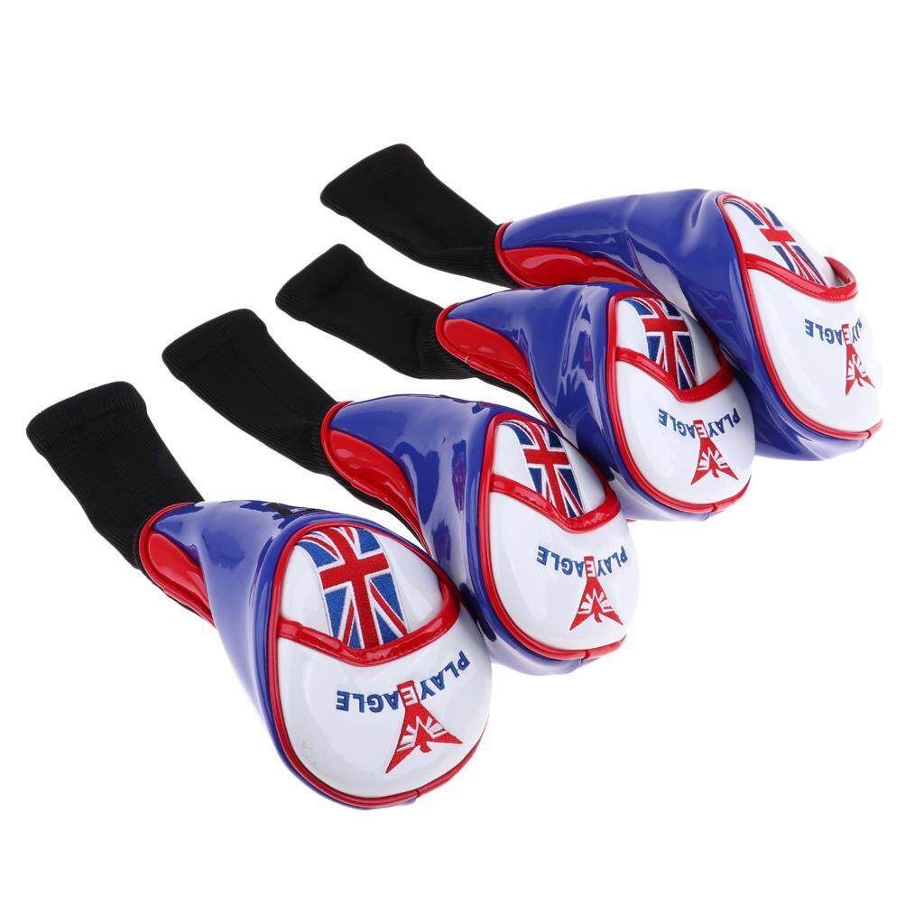 Miracle Shining 4pcs Long Neck Golf Club Head Cover Wedge Iron Protect