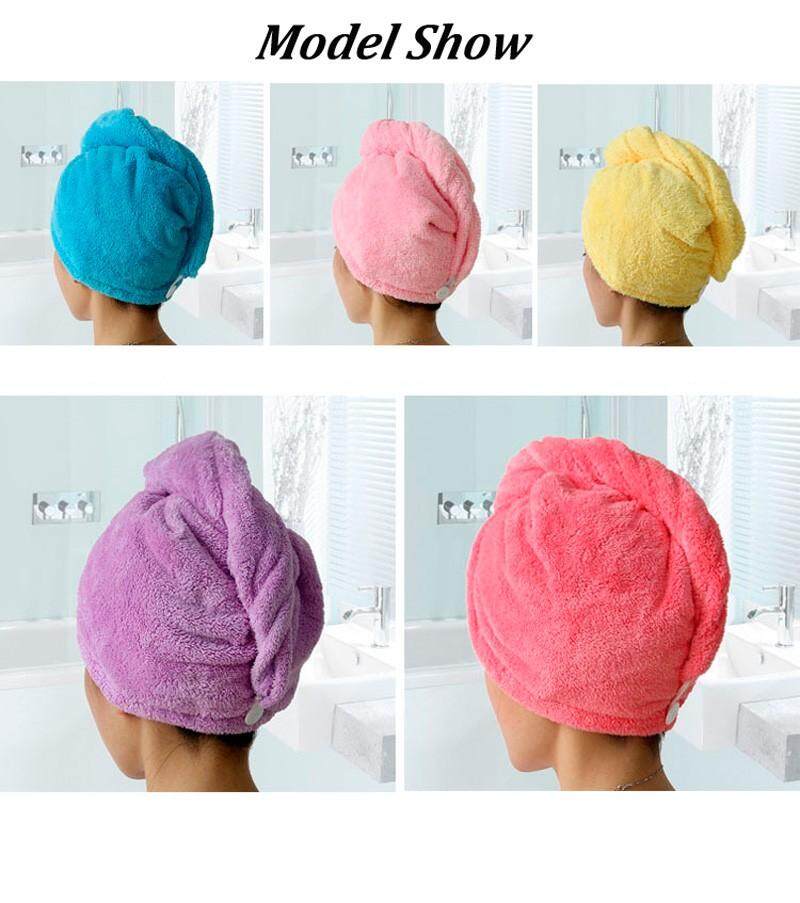 Women Bathroom Super Absorbent Quick-drying Microfiber Bath Towel Hair Dry Cap Salon Towel 25x65cm - intl