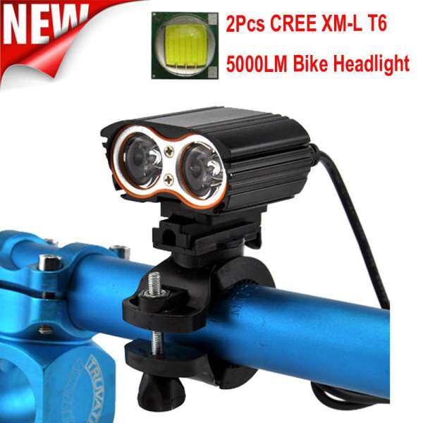 2x XM-L T6 LED USB Waterproof Lamp Bike Bicycle Headlight + Rear Light