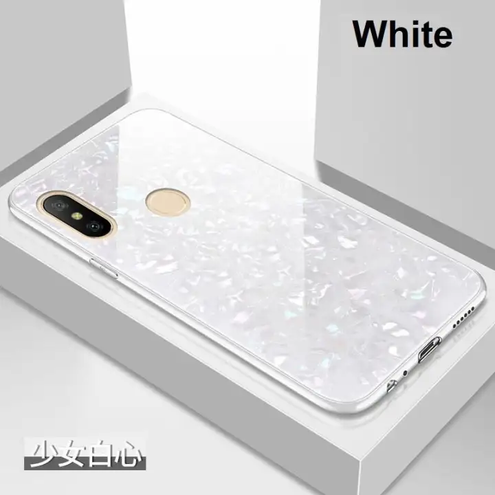 Xiaomi Mi A2 Lite Glass Shell Back Phone Case Casing Cover Black White Red Pink Lazada