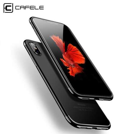 CAFELE TPU ชุบสำหรับ Apple iPhone X ซิลิโคนโปร่งใสนุ่มเคสโทรศัพท์ฝาครอบ