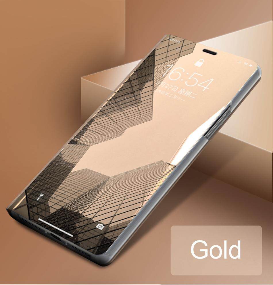 Mewah Casing Cermin Bening untuk OPPO A5S/A7 Penutup Kulit Flip Case untuk OPPO A5S/A7 Dudukan Ponsel Case Terbaik kualitas