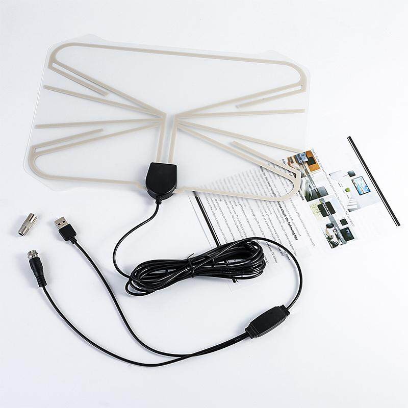 Antena TV HDTV Aerial Antena HDTV Dalam Ruangan Antena Full HD Flat 50Km UHF VHF HDTV