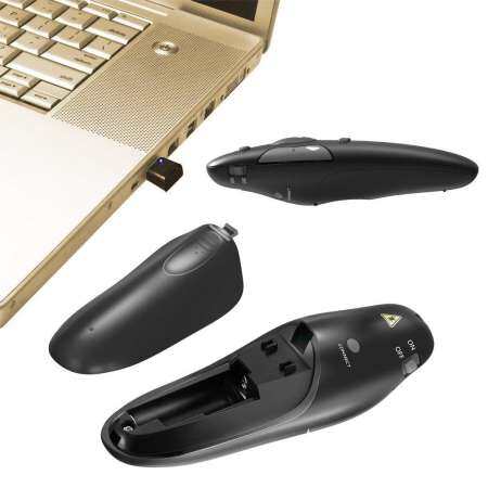 เมาส์ไร้สาย USB PowerPoint Presenter RF Remote Control ปากกาตัวชี้เลเซอร์