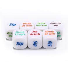 7pcs White Funny Drink Drinking Dice Roll Decider Die Game Party Bar Club – intl