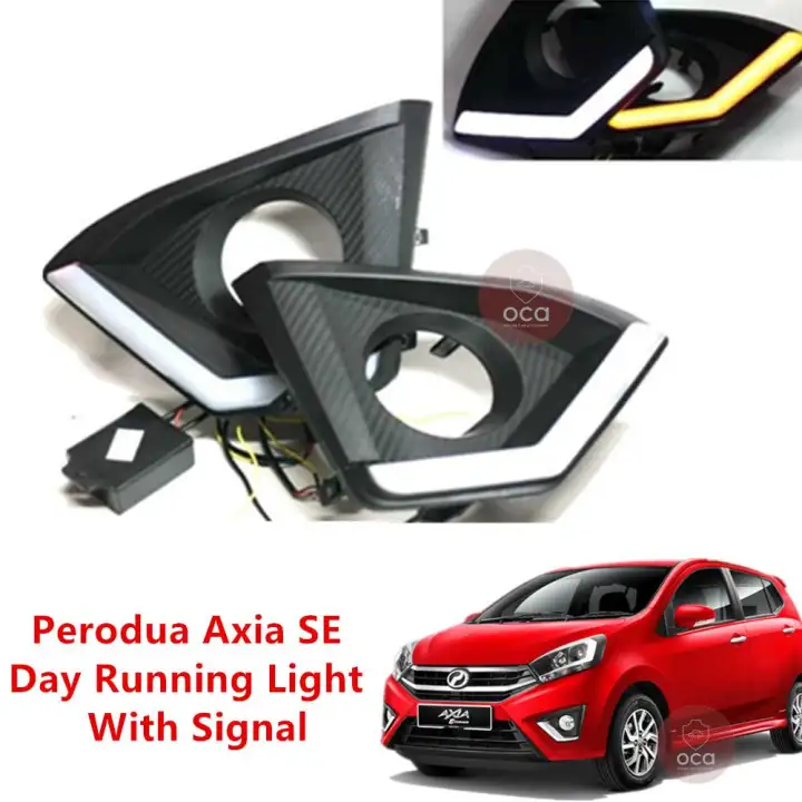 Perodua Axia Se Spec 2017 2018 Daylight Drl Signal Fog Lamp Cover Lazada