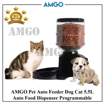 Amgo Programmable 5 5l Lcd Display Automatic Pet Feeder For Cat