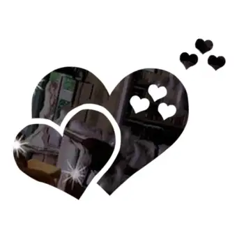 Stiker Dinding 3d Mirror S Love Heart Decal Diy Home Bedroom Art