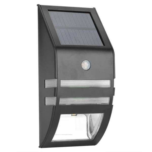 epayst Solar Powered PIR Motion Sensor 2 LED Path Wall Light Garden Security Lamps Black Warm White - intl