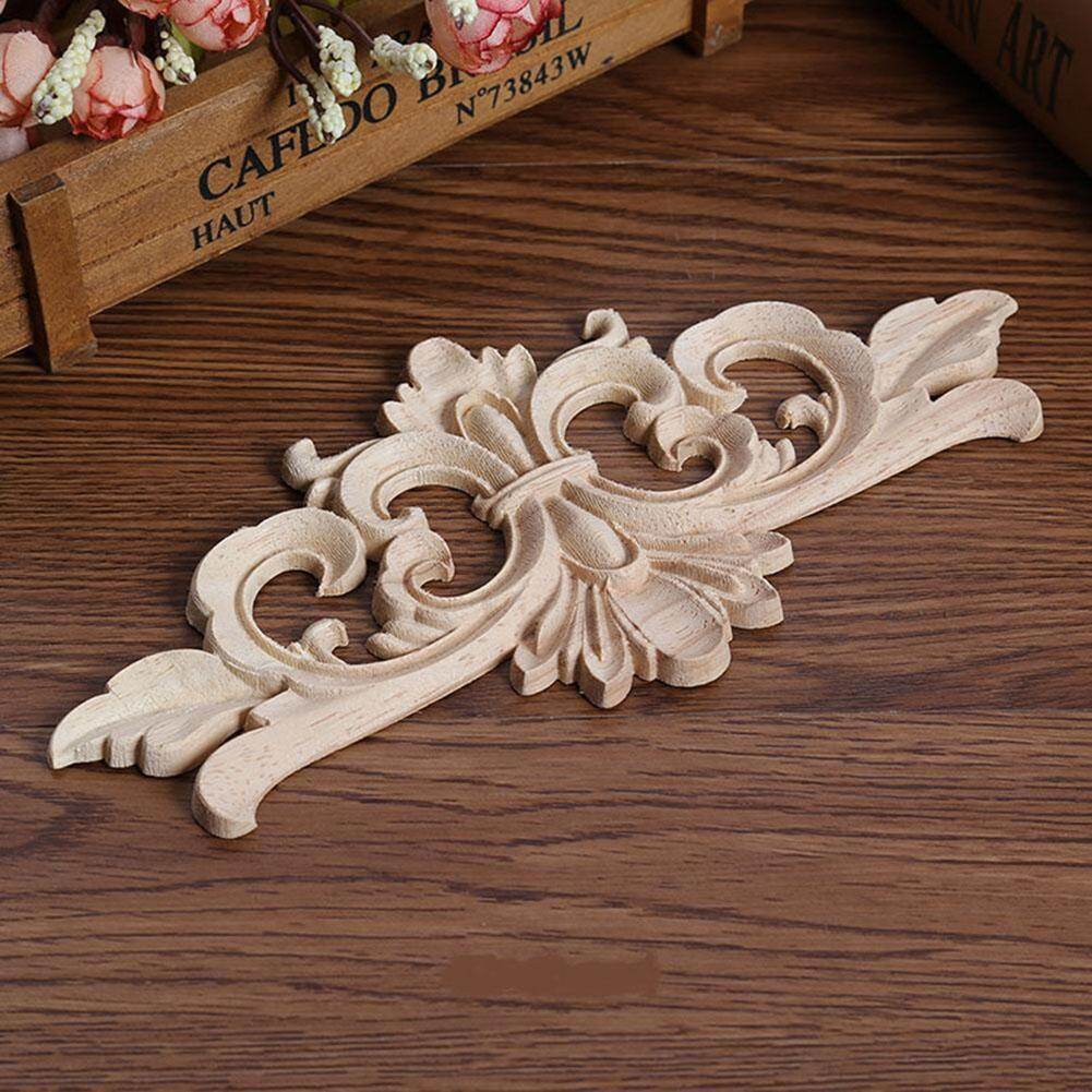 Supermall European Style Wood Carved Corner Applique Unpainted Furniture Decoration