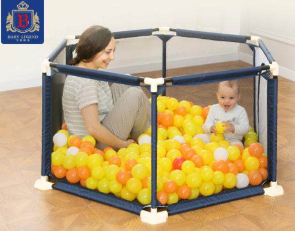 [FREE BALLS]150CM Stainless Steel Baby Portable Hexagon Baby Safety Play Fence Playyard Playpen (MyShop1st)