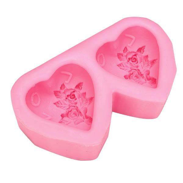 Double Heart Shape Cake Mold Silicone Cake Mould Creative Baking Mold Kitchen Accessories