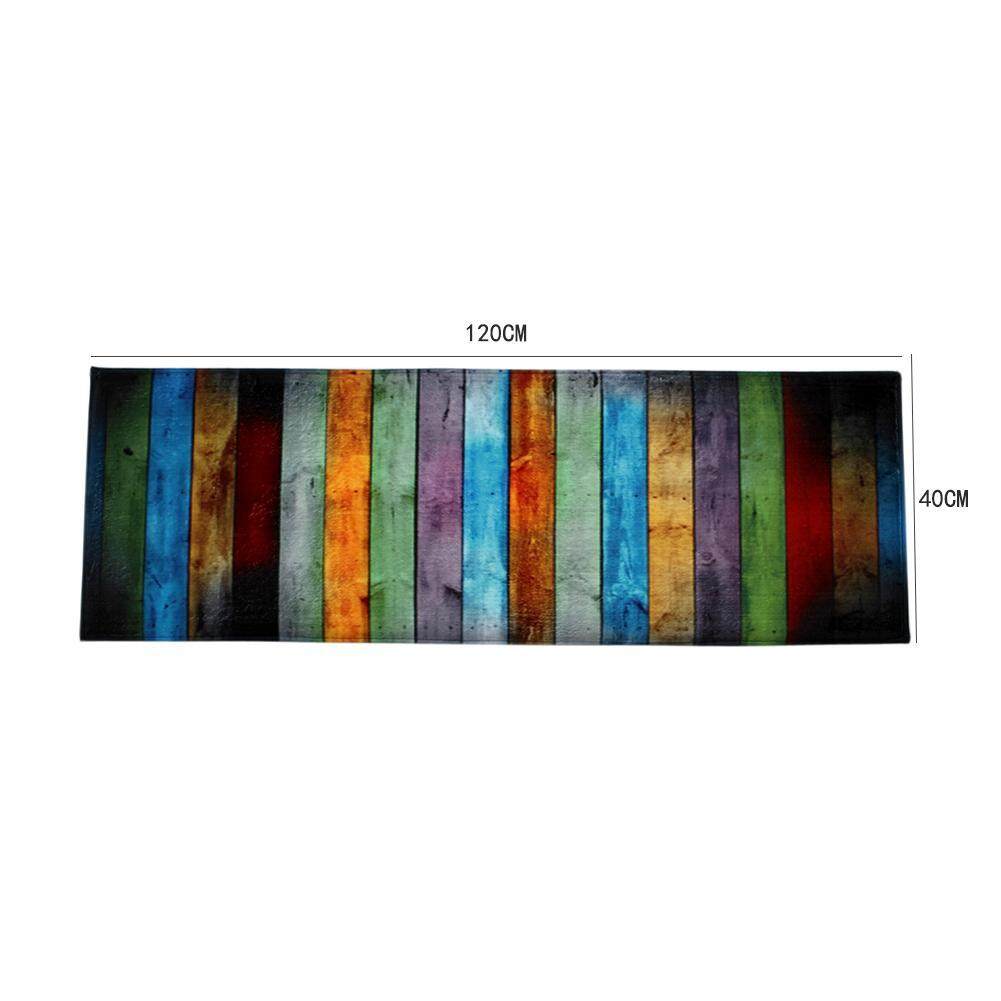 Colorful Wooden Board Non Slip Water Absorbent Bath Mat Carpet Door Rug Pad