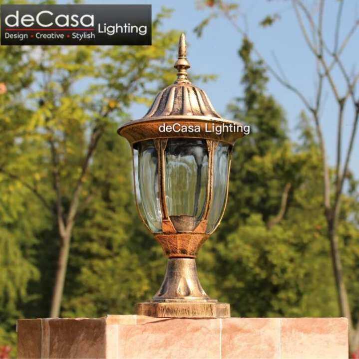 DECASA Antique Outdoor Pillar Light Weather Proof E27 Lamp Holder