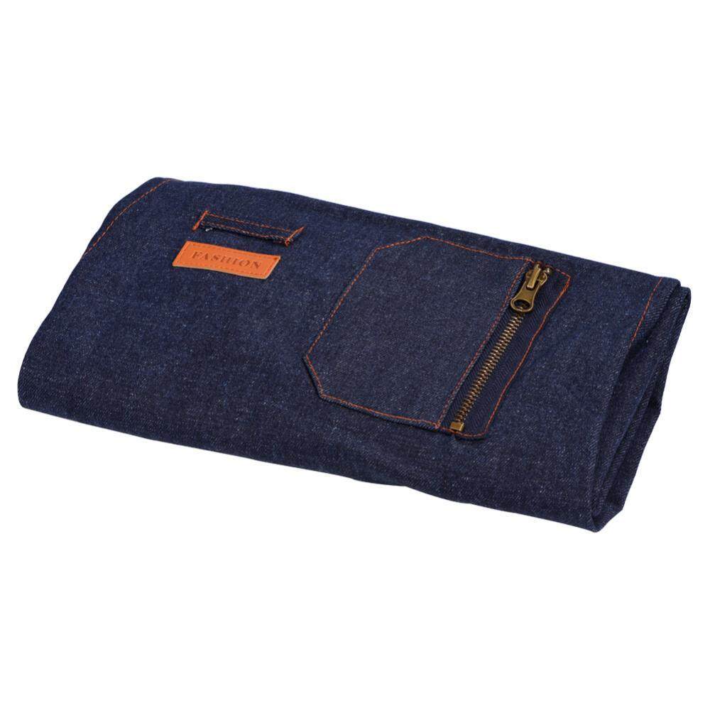 Durable Denim Cloth Apron for Home Cooking Gardening Baking Restaurant Waitress Uniform 76*62cm