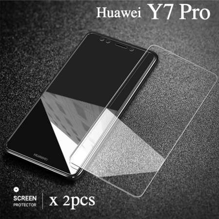 Huawei Y7 Pro 2018 Tempered Glass Screen Protector full cover glass For Huawei Y7 Pro glass screen cover film(2 Pieces)