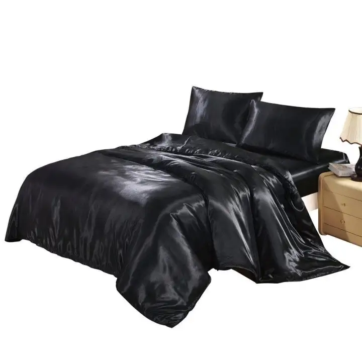 Sheleep Hotel Quality Duvet Cover Set Silk Like Satin Bedding With